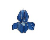 Stained Glass Blue Iris Suncatcher Handmade