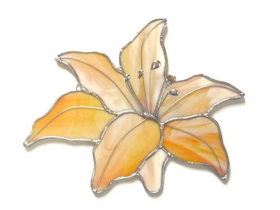 Stained Glass Lily Sun Catcher Choice of Colors Handmade