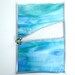 Abstract Stained Glass OOAK Sea Green Blue and White