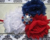 4th of July Baby Headband, Baby Headband, Red, White, Royal Blue Headband, Baby Bow, Infant Headband, Newborn Headband