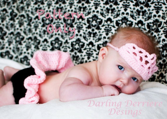 Instant Download PDF Princess Crown and Tutu Diaper Cover Crochet Pattern