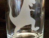 Tyrannosaurus T Rex Dino Dinosaur Etched Rocks Glass Mini Dessert Cup or Shot Glass