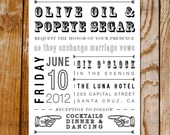 Rustic Inspired Wedding Invitation Card - Typography with Old Fashioned Graphics - DIY Printable
