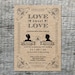 Vintage Wedding Invitation with Silhouette of Couple - Hand Drawn Graphics - DIY Printable