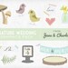 Clip Art Graphics Pack Nature Wedding Fern Mushroom Birds Personal and Small Commercial Use