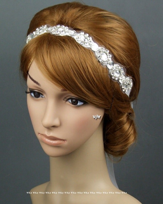 Crystal Rhinestone Vintage Bridal Headband, Art Deco Wedding Bridal Headband, Wedding Hair Accessories