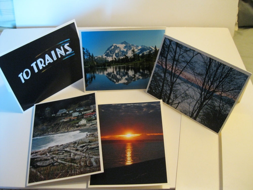 Set of Five/5 Blank Cards, Pacific Northwest, All Occasion, Original Photos