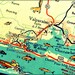 map photograph DESTIN Florida beach retro color photo Ft Walton Beach 8x10 aqua red fish vacation coastal nostalgia Americana wall art decor