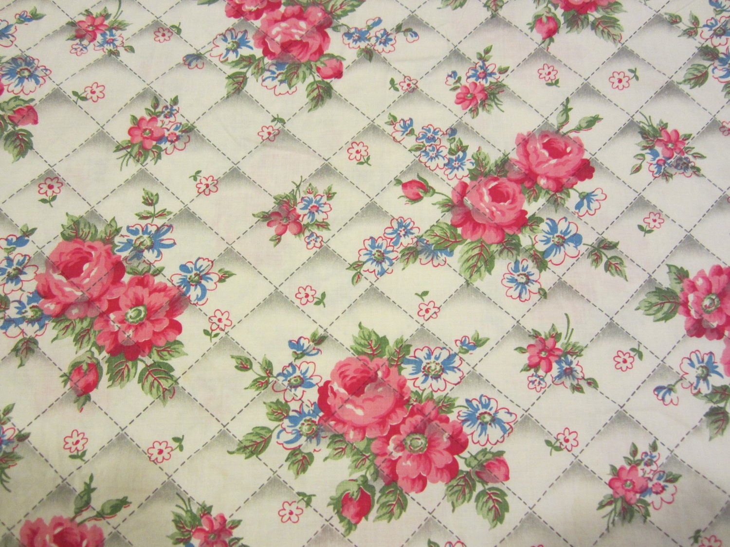 Vintage Duvet Cover - Rose Trellis - Twin Size