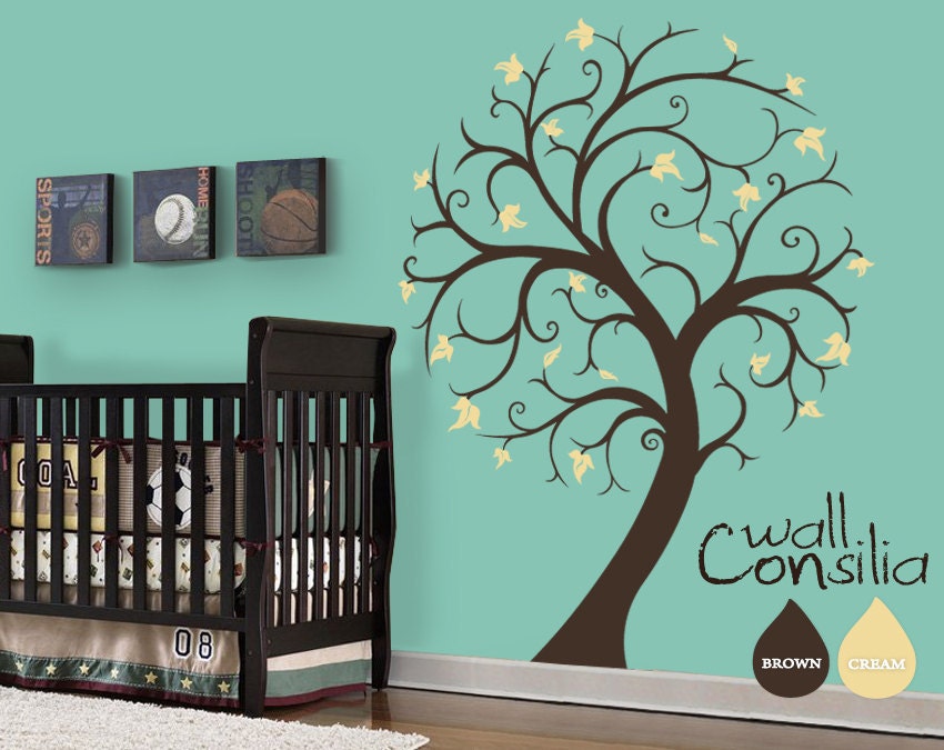 Nursery Tree Wall Decal Wall Sticker - Tree Wall Decal - Tree Decals - Large: approx 72" x 54" - W026