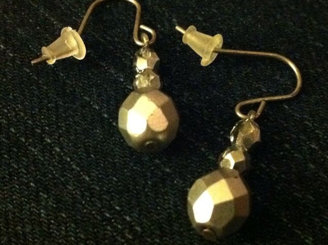 Silver Stunner Earrings - Czech glass beads in matte and sparkling silver with antiqued silver gunmetal grey ear wires (pierced)