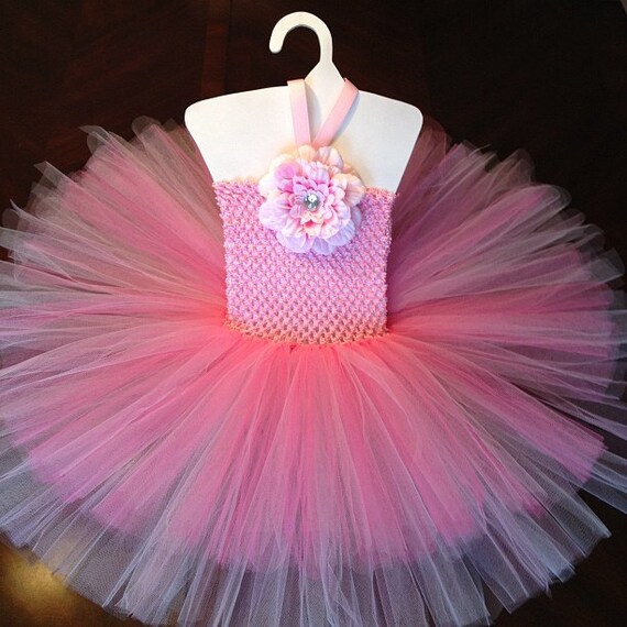 Multi-Layer Tutu Dress - Dark Pink, Light Pink, & White