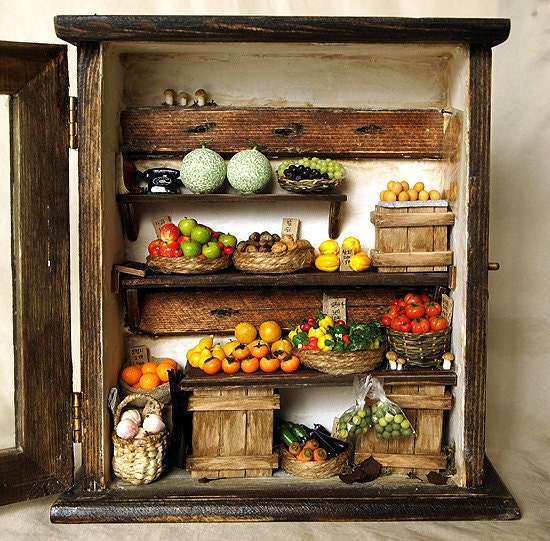 Vintage Small old Shop (No.2)- Fruit and Vegetable -handmade Dollhouse Miniatures
