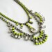 Vintage 1950s One Of  A Kind Two Strand Neon Yellow Necklace - Made to Order - Can Be Made Any Neon Color