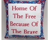 Inspirational Cross Stitch Pillow, Inspirational Quote, Red White and Blue Pillow, Military Quote