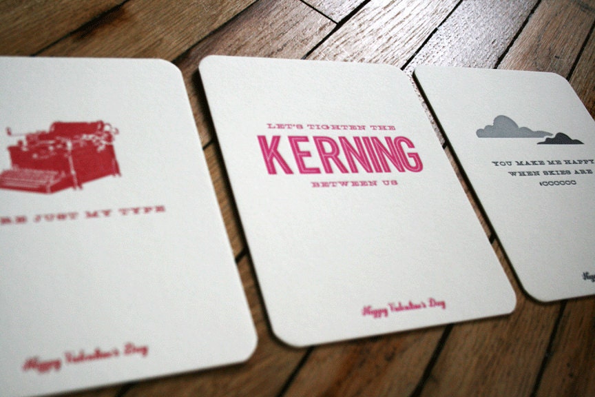 The Designer's 3-Pack of Letterpress Valentine's Day Cards
