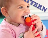 PATTERN Instant Download Elmo Sesame Street Baby Rattle Crochet