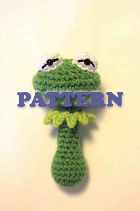 PATTERN Instant Download Kermit the Frog Muppet Baby Rattle Crochet