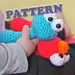 PATTERN Cookie Monster Sesame Street Baby Rattle Crochet