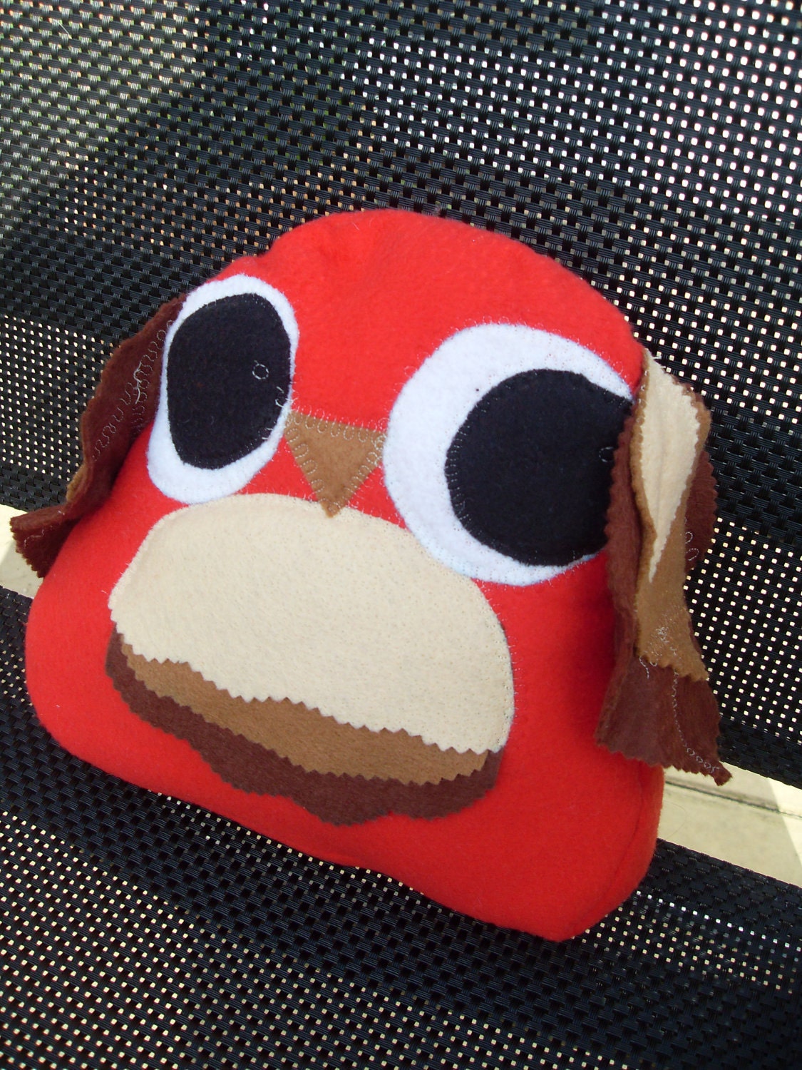 Felt Childrens / baby red owl cushion toy & travel pillow cushion Handmade