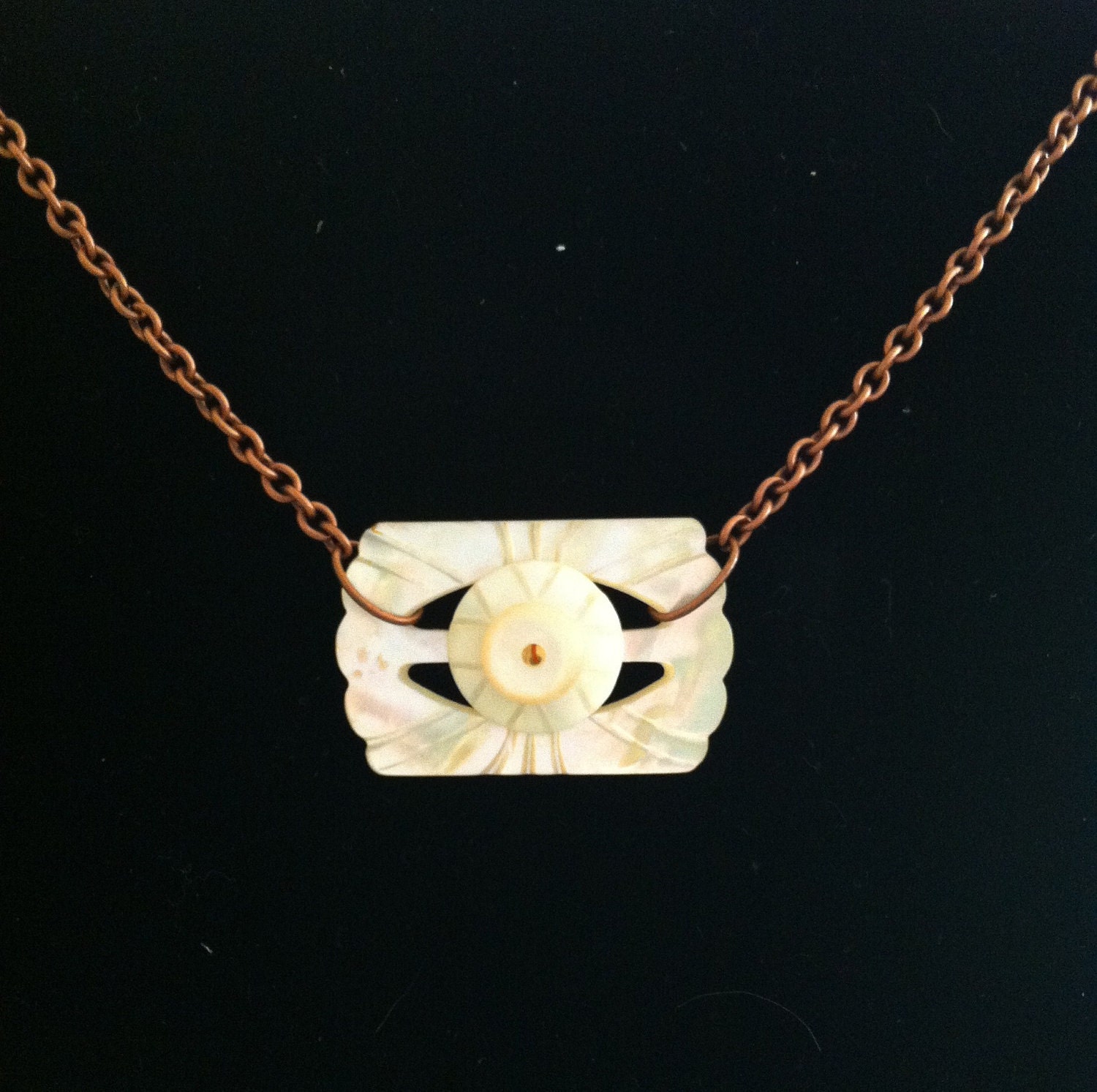 Edwardian Mother of Pearl Buckle Necklace