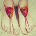 Handmade Bohemian Crochet Barefoot Sandals, Hippie Foot Thongs, Hippie Gladiator, Beach, Festival