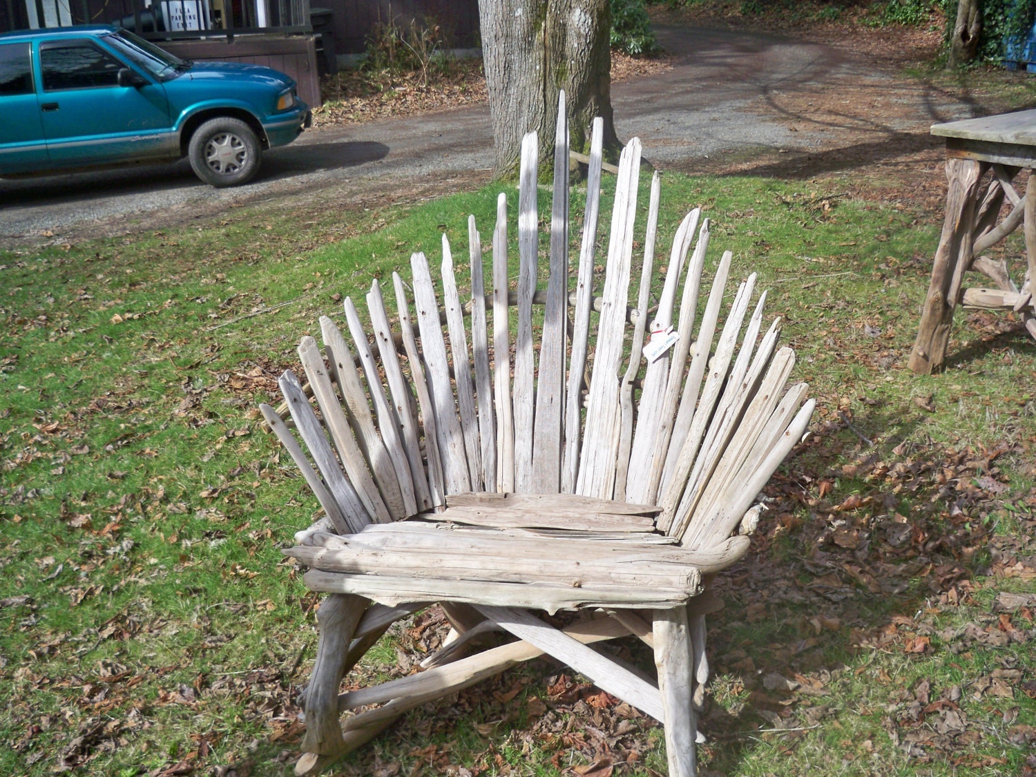 rocking chair made from driftwood