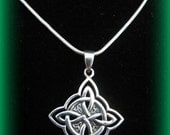 Beautiful Large Sterling Silver Celtic Irish Knot and Cross Necklace