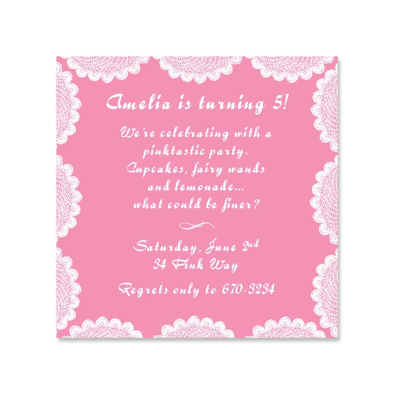 Pinkalicious Inspired Birthday Invitation - Personalized Printable Invite - Custom Birthday Party Invite - 5x5 DIY Printable Il_170x135