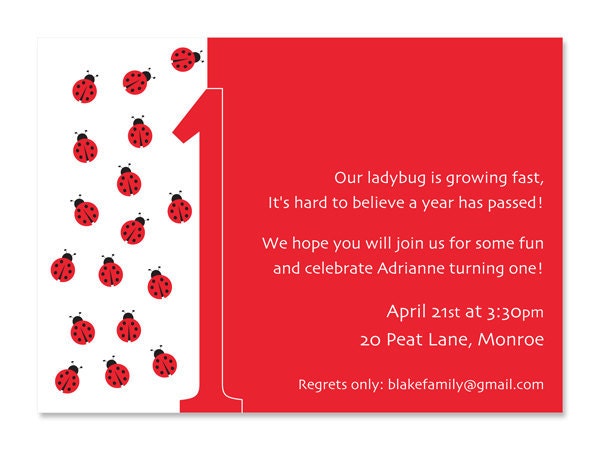Ladybugs Birthday Invitation - Printable Kid's Birthday Invite - Ladybug Themed Invite - Personalized Invitation - 7x5 OR 6x4 DIY Printable Il_570xn