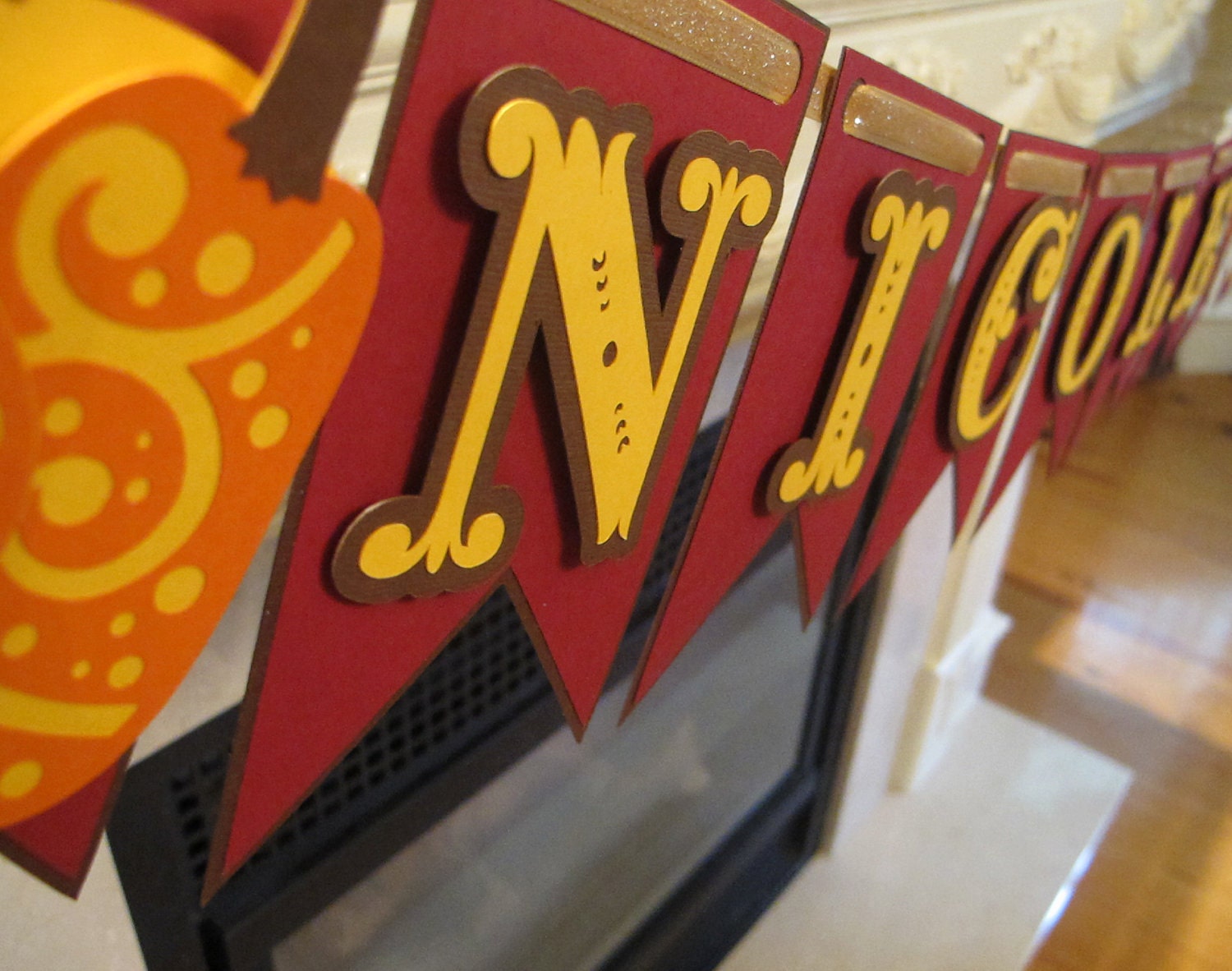 FALL THEMED BANNER - Beautiful fall themed banner with intricate pumpkin accents