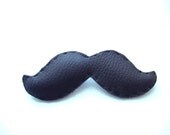 Black fat mustache brooch