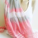 FREE SHIPPING, Pink Striped Scarf / High Fashion Shawl / Spring 2012 Fashion Pashmina / Pink - Gray -White / Lightweight, Summer Scarf