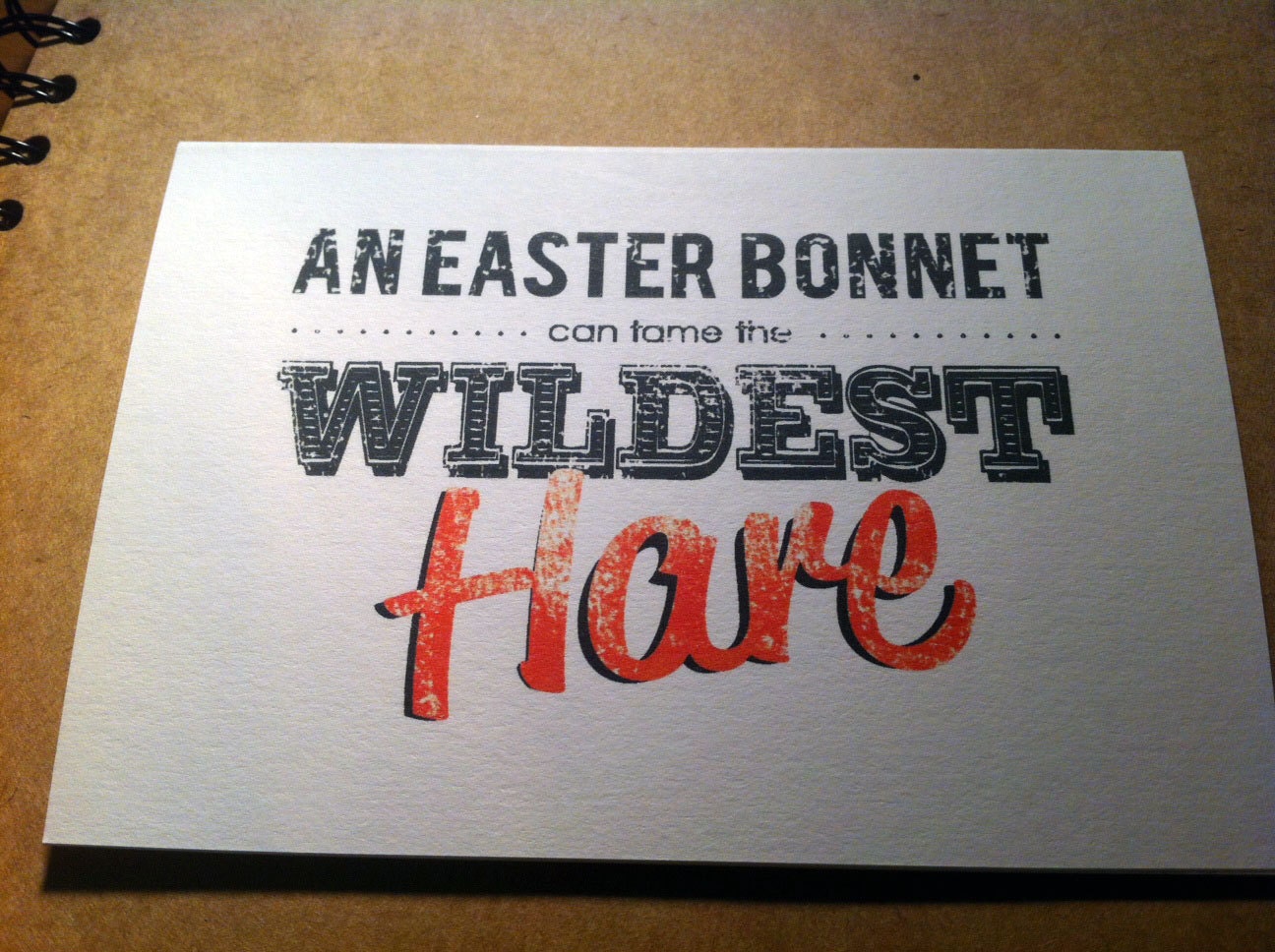 Handmade Typographical Easter Greeting Card