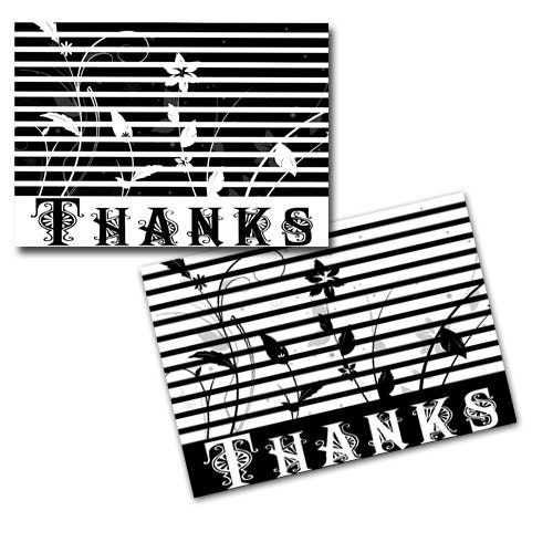 Printable Cards Thank You Postcards 5x7, set of 2, flower, decorative