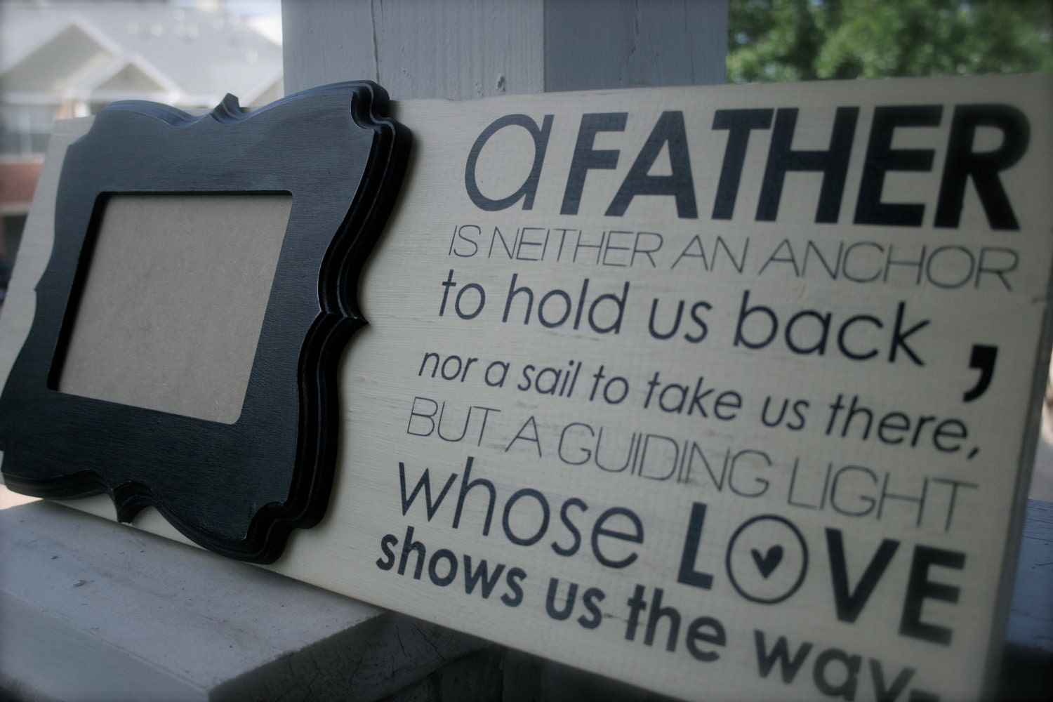 Father Saying 10x24 Wall Hanging with 5x7 Whimsical Luxe Photo Frame - Subway Art saying - Father Gift - Father of the Bride - Dad