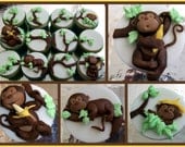 Fondant Cupcake Toppers- Monkeys in a Tree