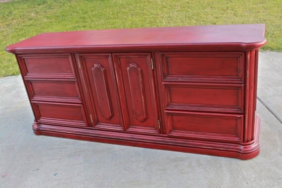 Red Dresser / Shabby Chic /Custom Paint order for Jenny