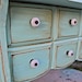 Aquamarine Vintage Nightstand /Distressed Bedroom Furniture /Side, End Table /Tv Stand /Storage