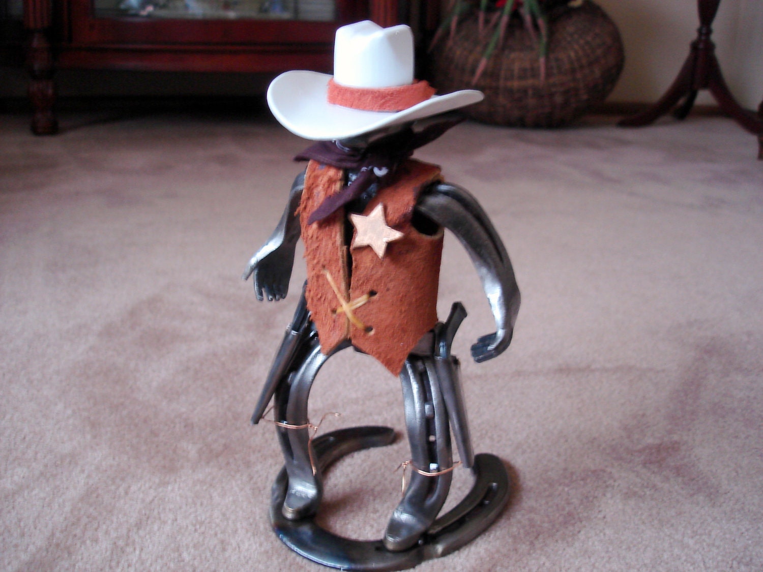 Cowboy Collectable good guy meeting up with the bad guy at high noon.