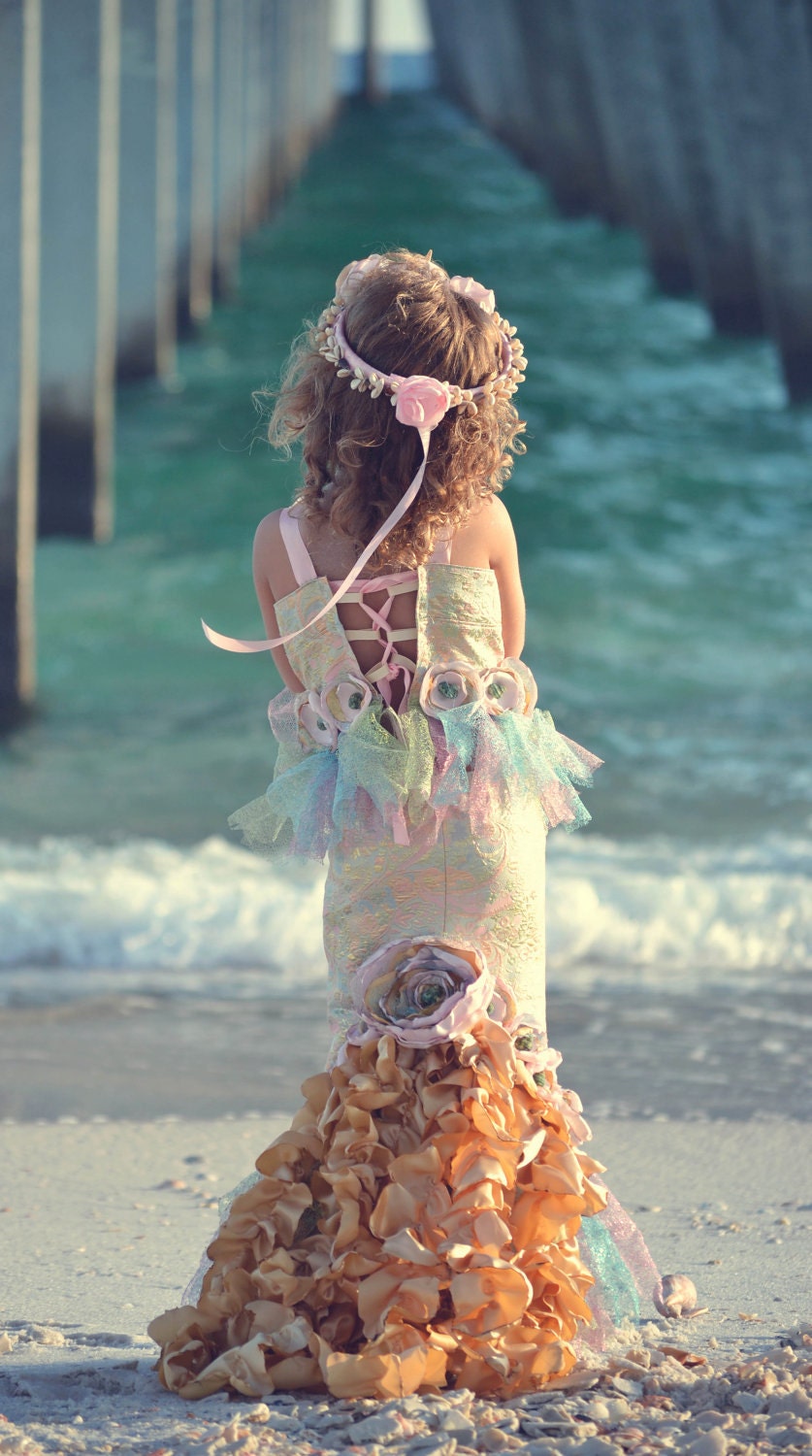 OCEAN'S SECRET MERMAID Costume-Dress Up, Portraits, Birthday, Pageant, Halloween-Little Girls (sizes 2-8)