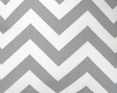50" x 96" Curtain Panels, Set of Two Window Treatments: Grey and White Chevron Zig Zag Decorator Fabric