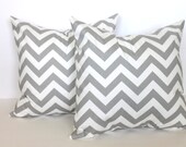 ONE - 18 x 18 Grey and White Chevron Pillow Cover - Premier Prints