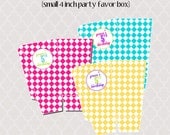 4 inch Printable Small Party Favor Box  ALL 3 COLORS - Carnival Ride Party Collection