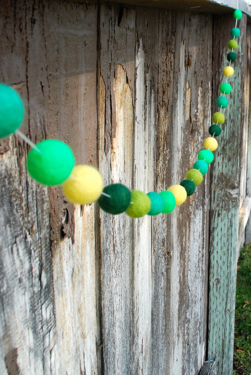 St. Patrick's Day Felt Ball Garland - 5 ft long, 24 felt balls