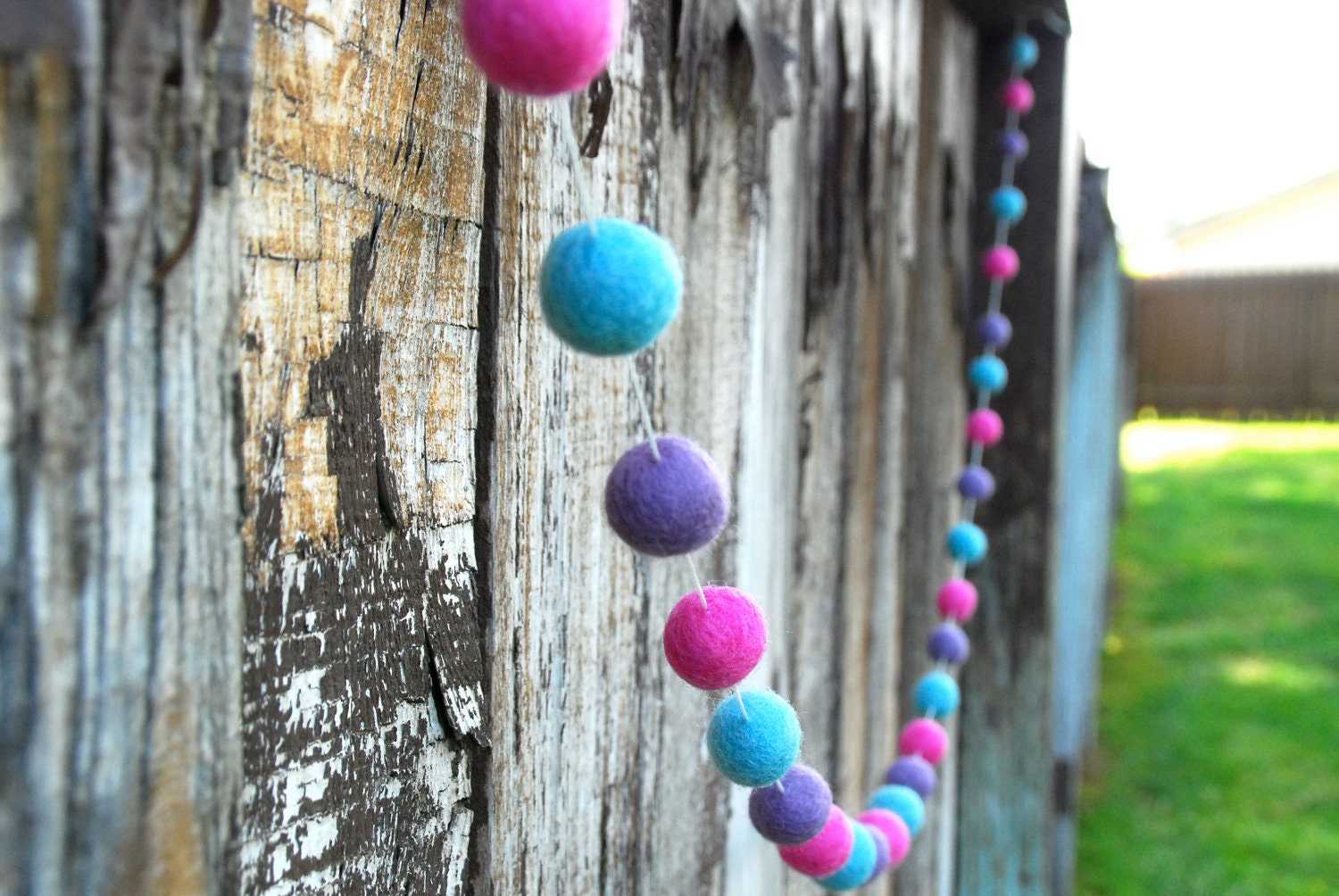 Girls Room Garland / 30 Felt Balls- 6 ft long,