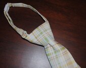 Little Boy NeckTie - Green & Brown Plaid