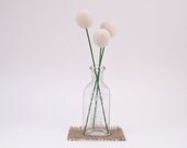 White Wedding Table Decorations, Craspedia Flowers, Needle Felted Billy Button Flowers, Bright Yellow Felt Flowers, Country Bride