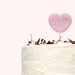 Wedding Cake Topper for your Wedding Cake, Pastel Pink Needle Felted Love Heart, Custom Romantic Soft and Gentle Wool, Country, unique