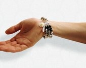 Black/Grey/Cream Triple Swarovski Bracelet